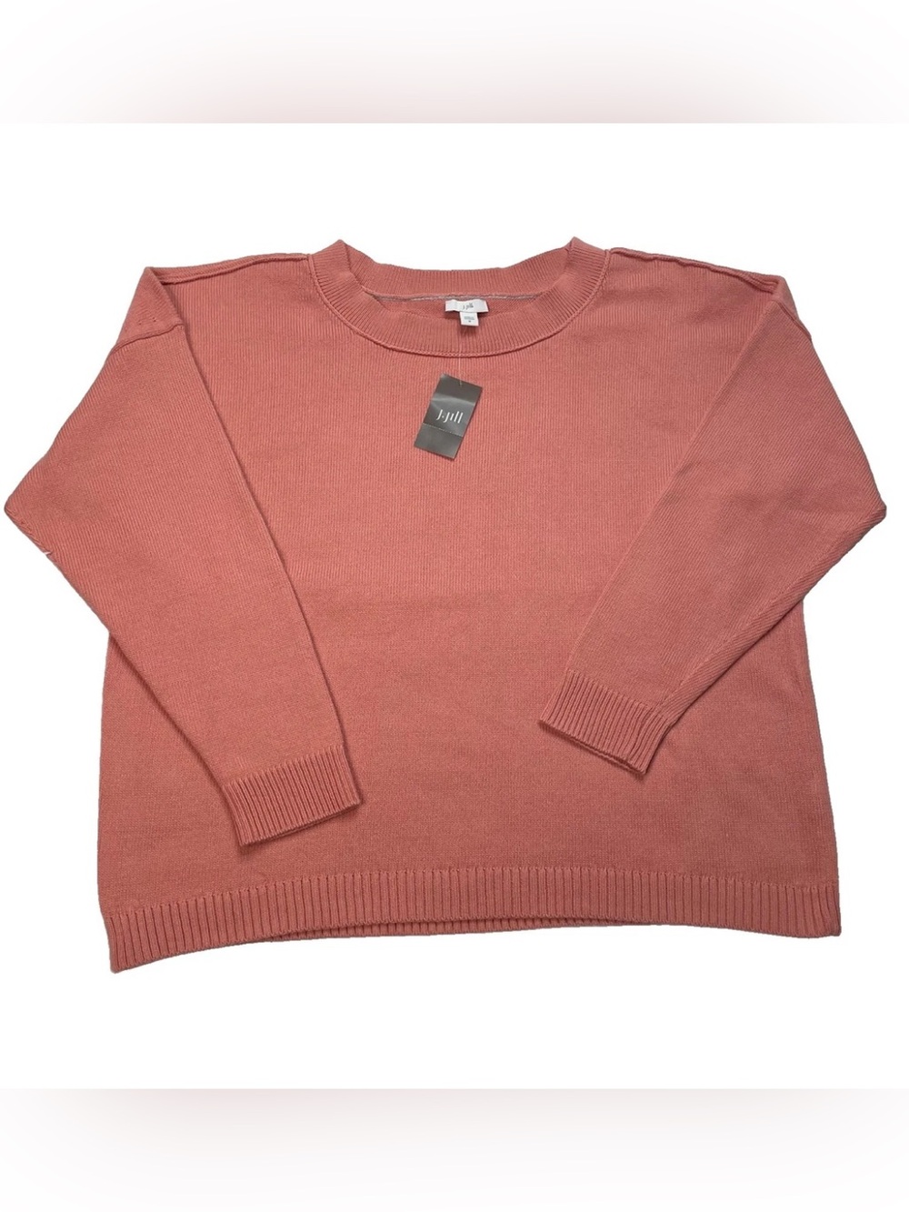 J. Jill Women’s Size M Medium Coral Crew Neck Sweater Cotton Quiet Luxury New